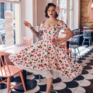 “Dee Dee” Cream Cherry Dress